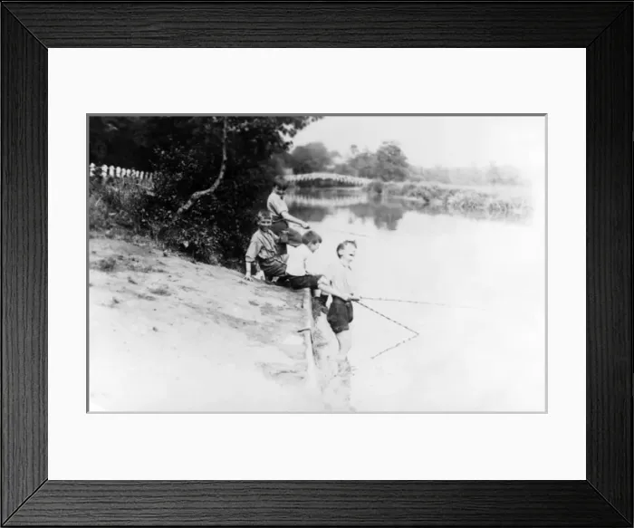Framed Print : Happy Boys Fishing Framed Print : Happy Boys Fishing