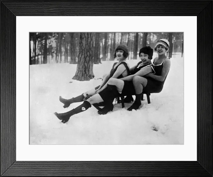 Framed Print : Saucy Trio on a Sledge Framed Print : Saucy Trio on a Sledge