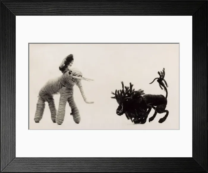Framed Print : Toy Lion & Elephant Framed Print : Toy Lion & Elephant
