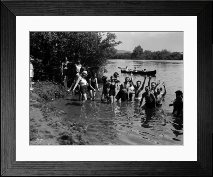 Framed Print : Larking about in a River