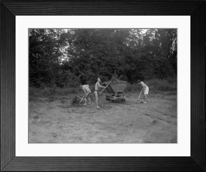 Framed Print : Men at Holiday Camp Framed Print : Men at Holiday Camp