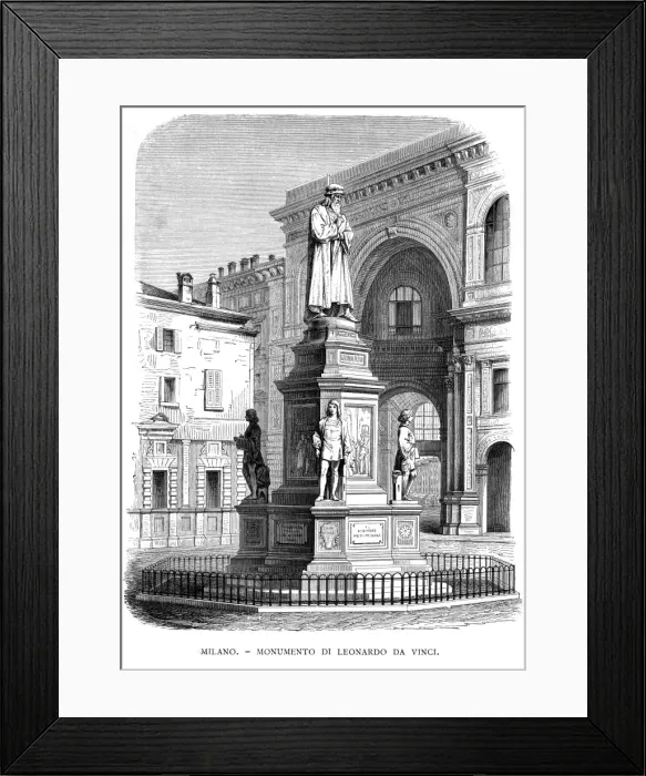 Framed Print : Leonardo Monument Milano Framed Print : Leonardo Monument Milano