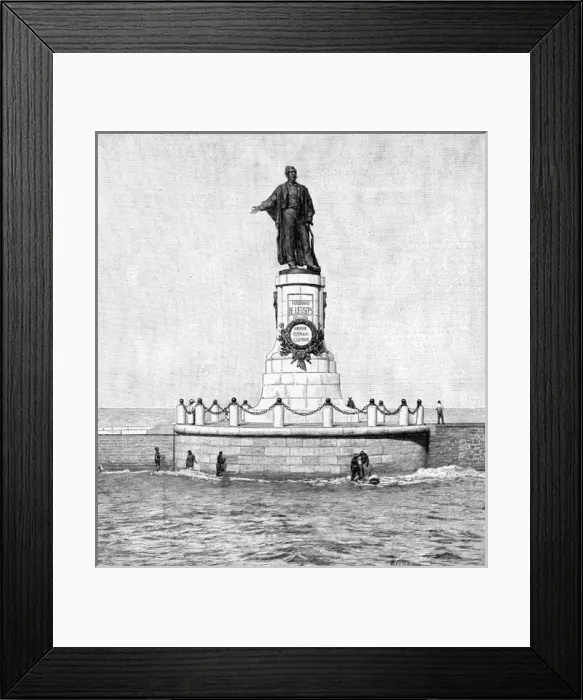 Framed Print : De Lesseps Statue Framed Print : De Lesseps Statue