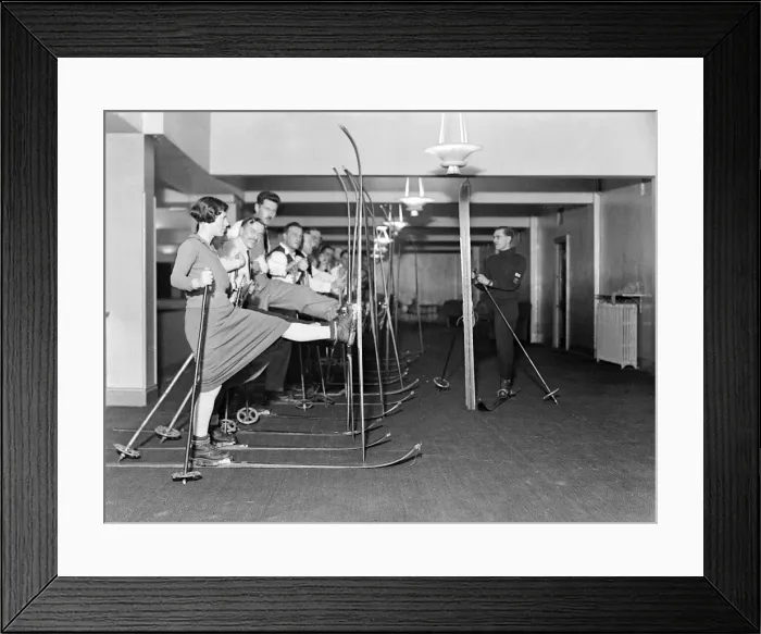 Framed Print : Indoor Skiing Lesson Framed Print : Indoor Skiing Lesson