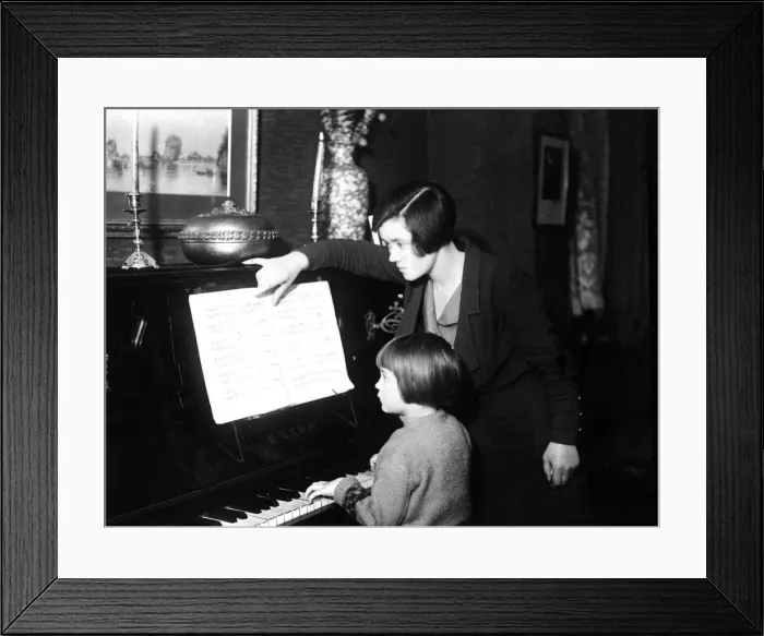 Framed Print : Piano Lesson 1930S Framed Print : Piano Lesson 1930S