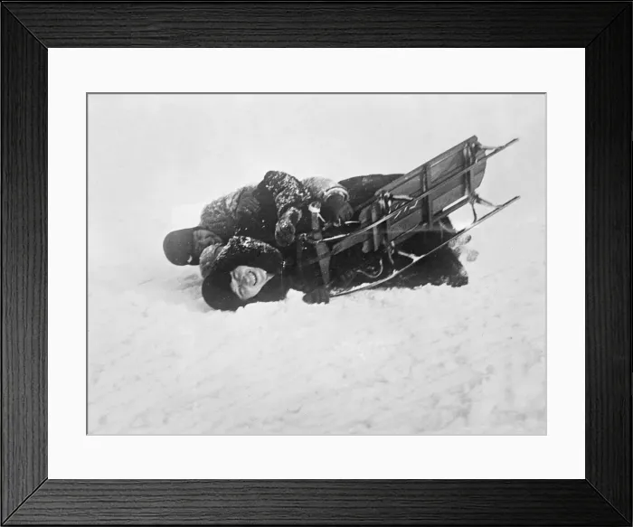 Framed Print : TOBOGGANING ACCIDENT Framed Print : TOBOGGANING ACCIDENT