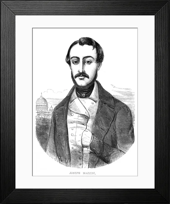 Framed Print : MAZZINI. GIUSEPPE MAZZINI Italian statesman Date: 1805 - 1872 Framed Print : MAZZINI. GIUSEPPE MAZZINI Italian statesman Date: 1805 - 1872
