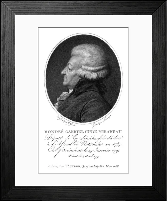 Framed Print : Mirabeau, Profile Framed Print : Mirabeau, Profile
