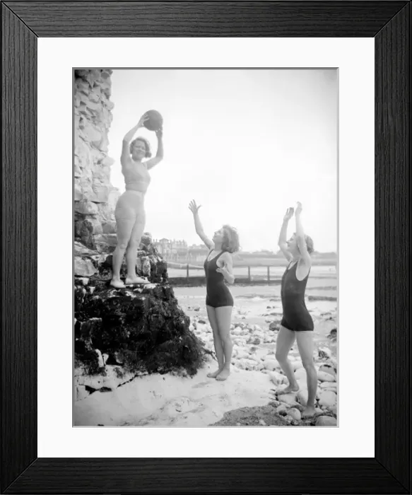 Framed Print : Winter Beach Ball Game Framed Print : Winter Beach Ball Game