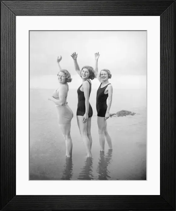 Framed Print : Winter Bathers 1930S Framed Print : Winter Bathers 1930S