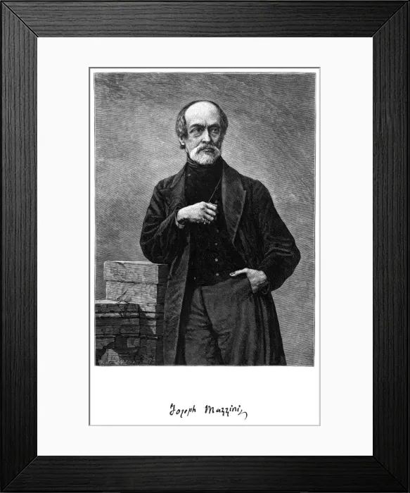 Framed Print : MAZZINI. GIUSEPPE MAZZINI Italian statesman Date: 1805 - 1872 Framed Print : MAZZINI. GIUSEPPE MAZZINI Italian statesman Date: 1805 - 1872