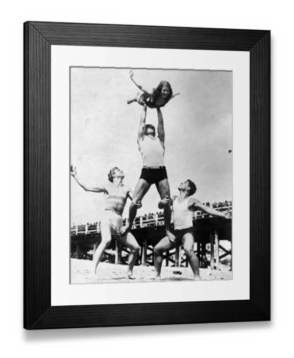Framed Print : Beach Acrobats Framed Print : Beach Acrobats