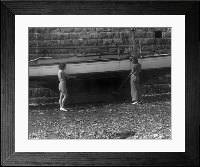 Framed Print : Painting a Yacht Framed Print : Painting a Yacht