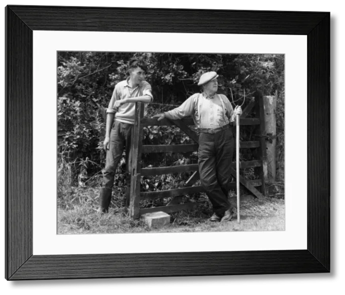 Framed Print : A Farmer and Farmhand Framed Print : A Farmer and Farmhand