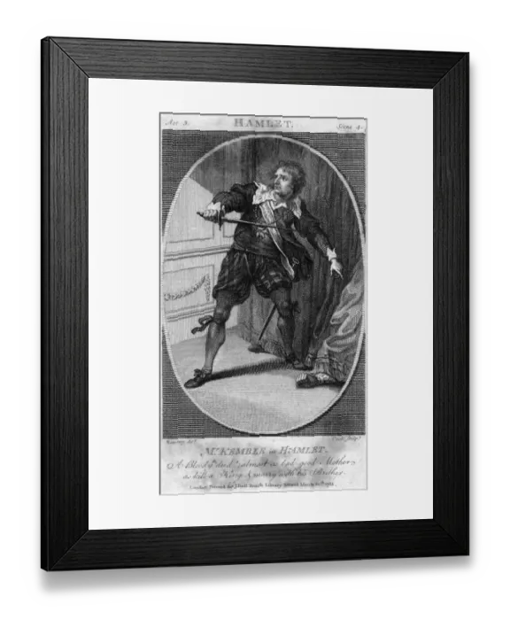 Framed Print : Kemble as Hamlet - 2 Framed Print : Kemble as Hamlet - 2