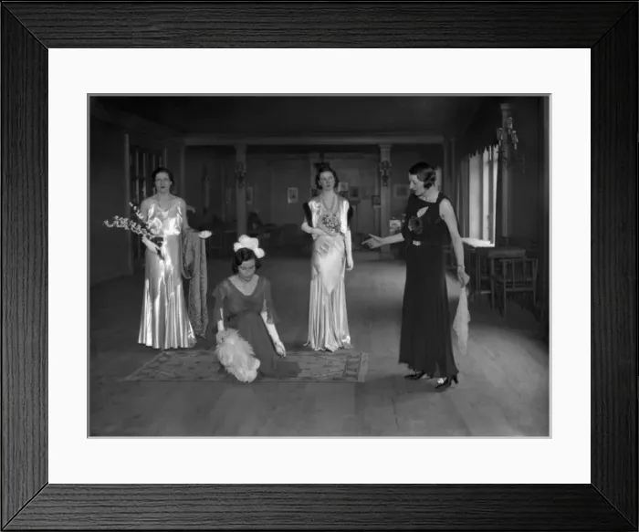 Framed Print : Debutantes Curtsying Framed Print : Debutantes Curtsying