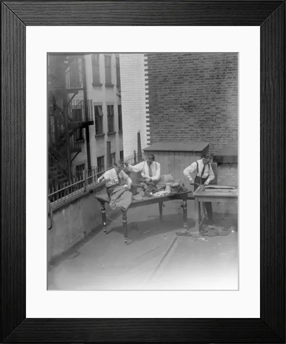 Framed Print : Tailors Working Outdoors Framed Print : Tailors Working Outdoors