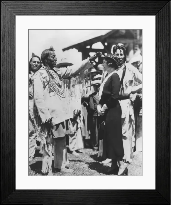 Framed Print : Lady Mander & Indians Framed Print : Lady Mander & Indians