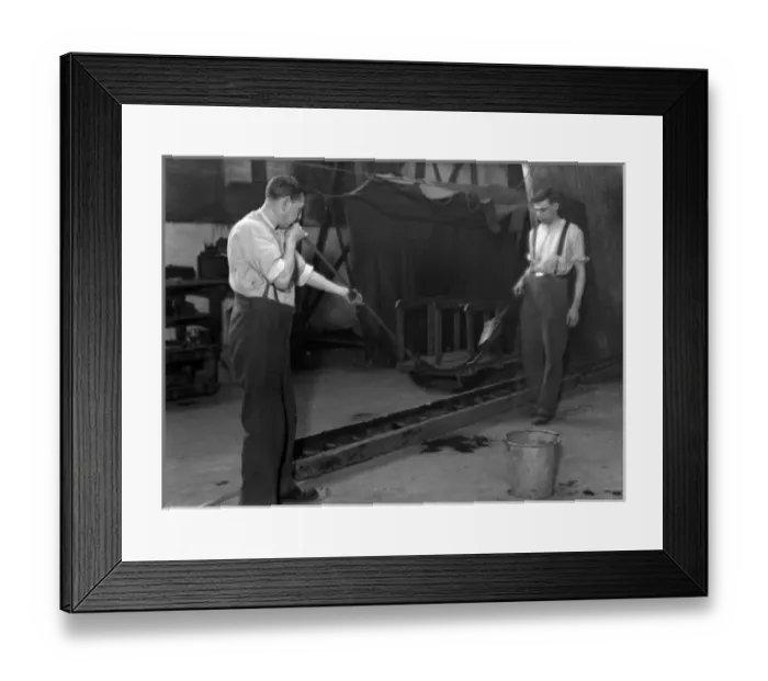 Framed Print : Drawing out a Glass Rod Framed Print : Drawing out a Glass Rod
