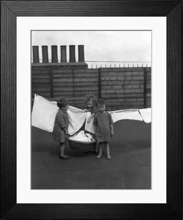 Framed Print : Kids Hang out Washing Framed Print : Kids Hang out Washing