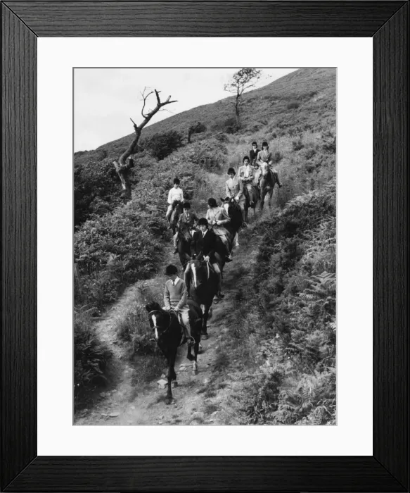 Framed Print : PONY CLUB. A Pony Club of mostly girls and the odd boy, on a days trek in South Wales Framed Print : PONY CLUB. A Pony Club of mostly girls and the odd boy, on a days trek in South Wales
