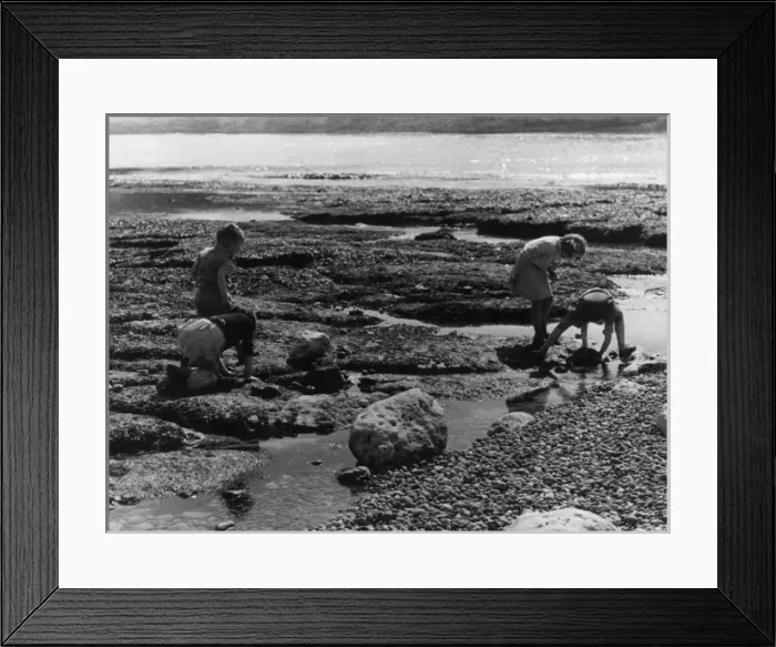 Framed Print : Children Crabbing Framed Print : Children Crabbing