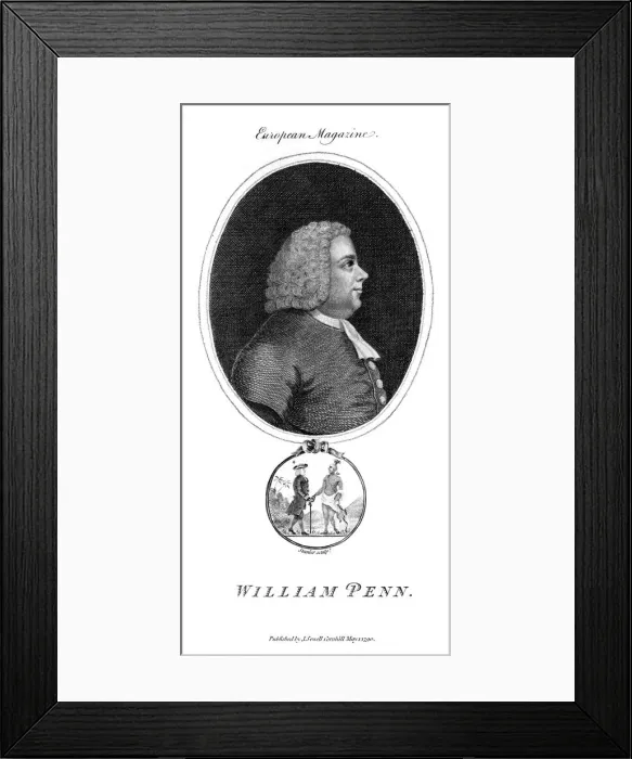 Framed Print : William Penn Profile Framed Print : William Penn Profile