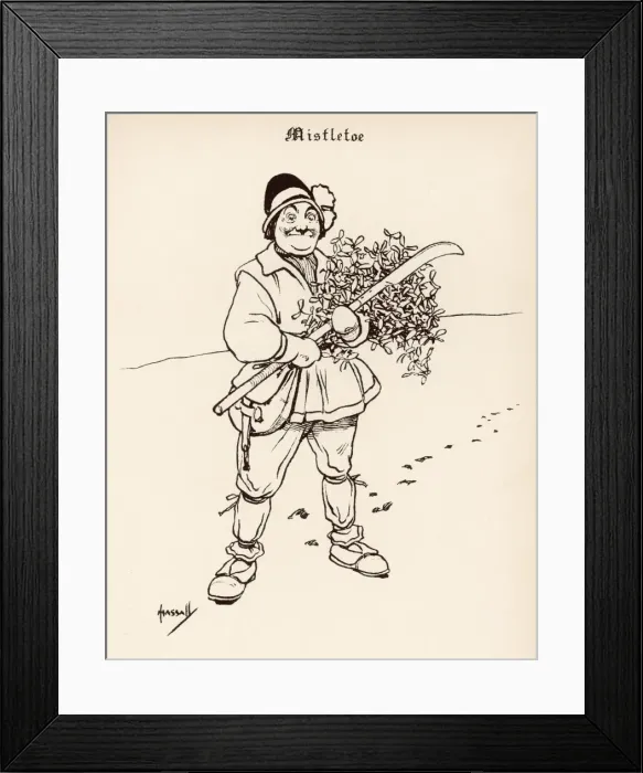 Framed Print : Mistletoe Gathering 1927
