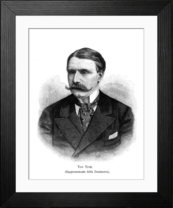 Framed Print : VON VIND Danish statesman Date: CIRCA 1889 Framed Print : VON VIND Danish statesman Date: CIRCA 1889