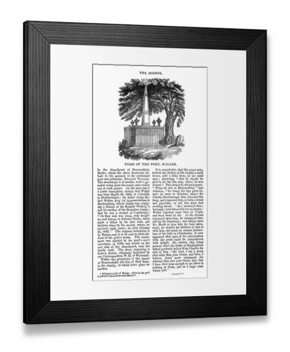 Framed Print : Edmund Wallers Tomb Framed Print : Edmund Wallers Tomb
