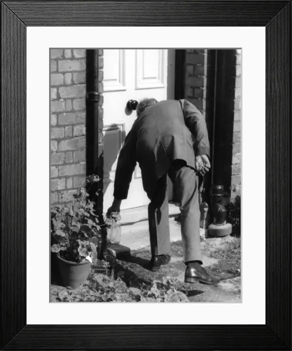 Framed Print : Milkman Collects empty Framed Print : Milkman Collects empty