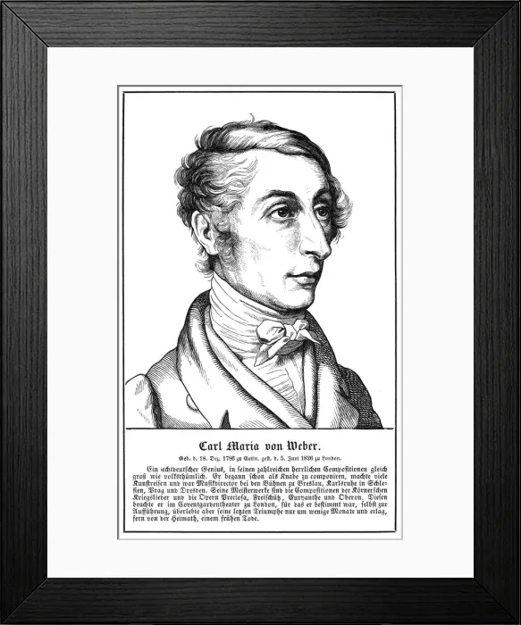 Framed Print : WEBER. CARL MARIA VON WEBER German musician Date: 1786 - 1826 Framed Print : WEBER. CARL MARIA VON WEBER German musician Date: 1786 - 1826