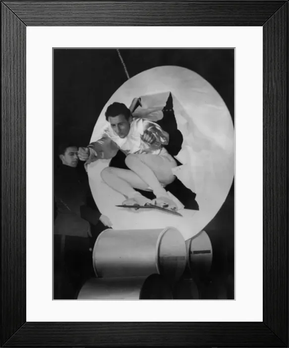 Framed Print : Daring Ice Jump Framed Print : Daring Ice Jump