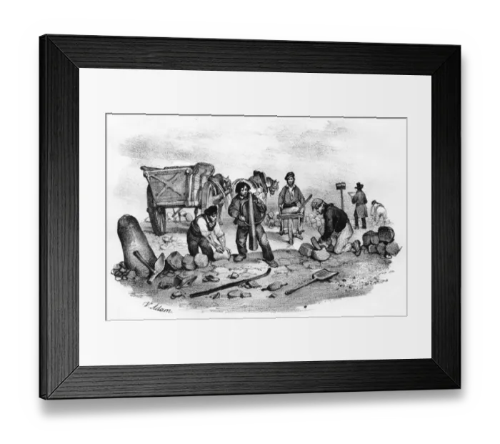 Framed Print : Paving a French Street Framed Print : Paving a French Street