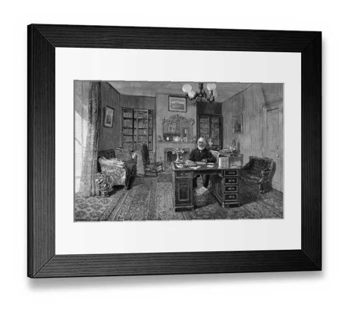 Framed Print : WHITTIER. JOHN GREENLEAF WHITTIER American poet in his study in 1892 Date: 1807 - 1892 Framed Print : WHITTIER. JOHN GREENLEAF WHITTIER American poet in his study in 1892 Date: 1807 - 1892