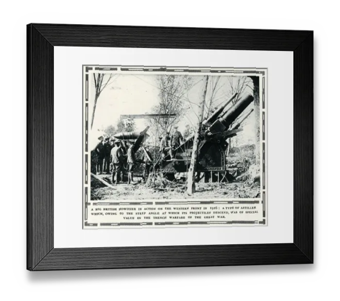 Framed Print : British Howitzer in action on Western Front Framed Print : British Howitzer in action on Western Front