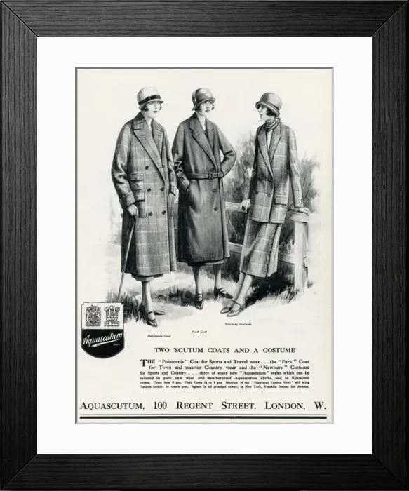 Framed Print : Advert for Aquascutum coats 1925 Framed Print : Advert for Aquascutum coats 1925