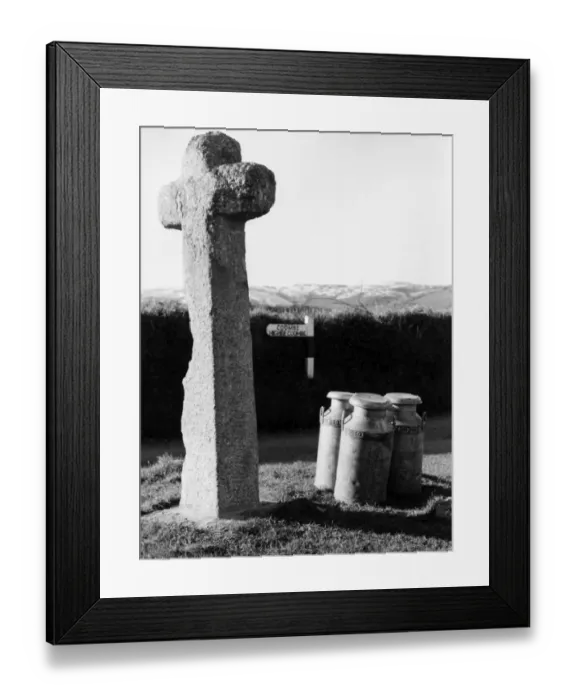 Framed Print : Scorriton Cross Framed Print : Scorriton Cross