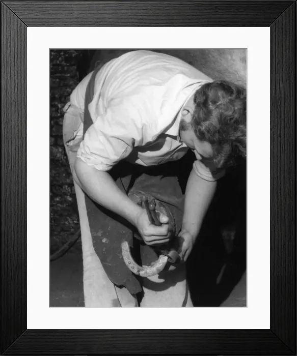 Framed Print : Rasping a Hoof