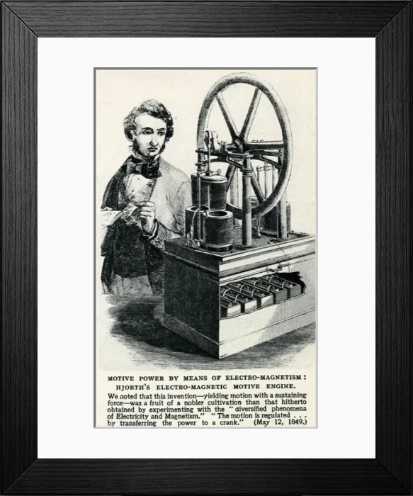 Framed Print : Hjorths electro-magnetic motive engine 1849 Framed Print : Hjorths electro-magnetic motive engine 1849