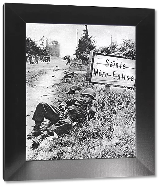 American Paratrooper near St. Mere Eglise; Second World War