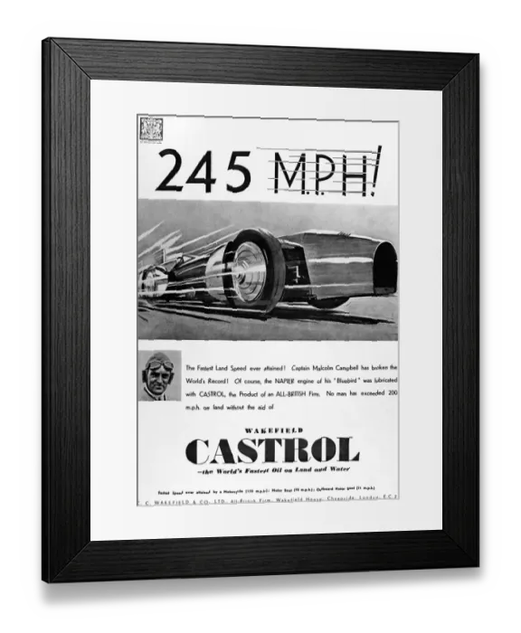 Framed Print : Advertisment for Castrol oil Framed Print : Advertisment for Castrol oil