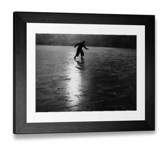 Framed Print : River Ice Skater Framed Print : River Ice Skater
