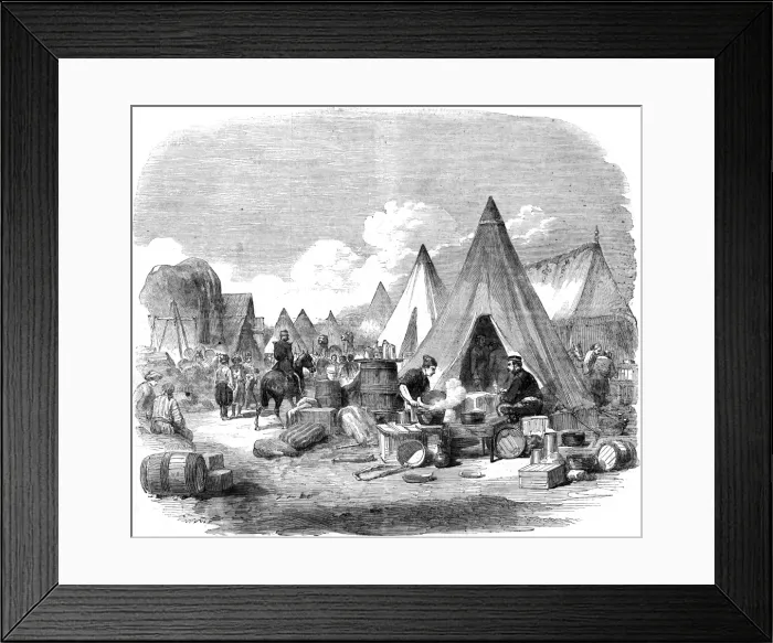 Framed Print : The Commissariat Camp in the Crimea, 1855 Framed Print : The Commissariat Camp in the Crimea, 1855