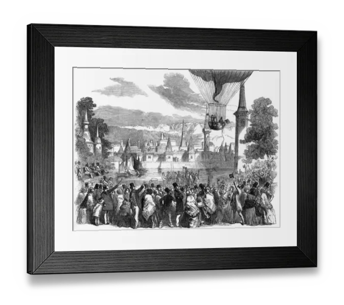 Framed Print : Ascent of the Nassau Balloon at Vauxhall Gardens, London, 18 Framed Print : Ascent of the Nassau Balloon at Vauxhall Gardens, London, 18
