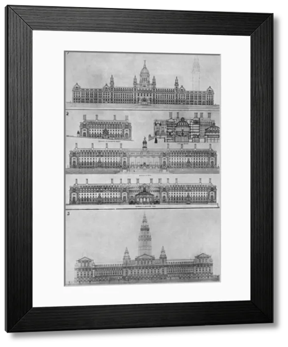 Framed Print : Designs for London County Council Hall, 1908 Framed Print : Designs for London County Council Hall, 1908