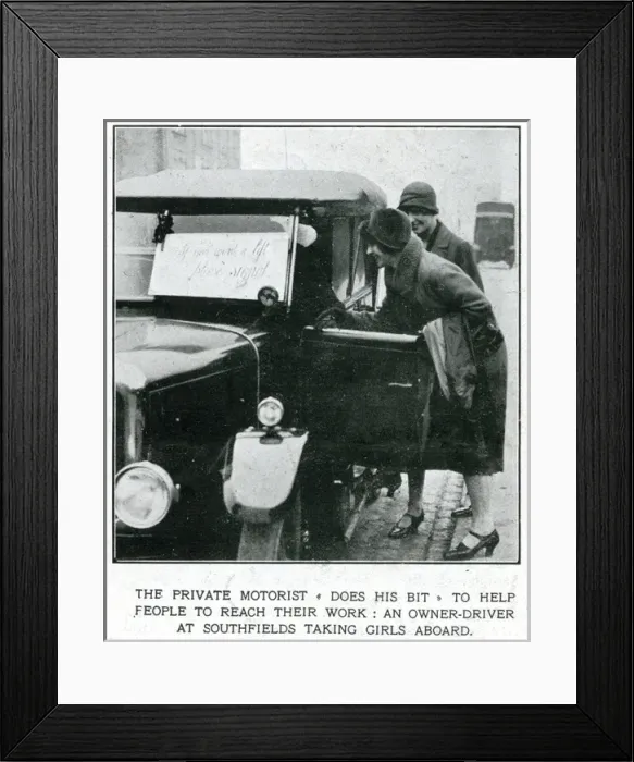 Framed Print : The General Strike - hitching a lift Framed Print : The General Strike - hitching a lift