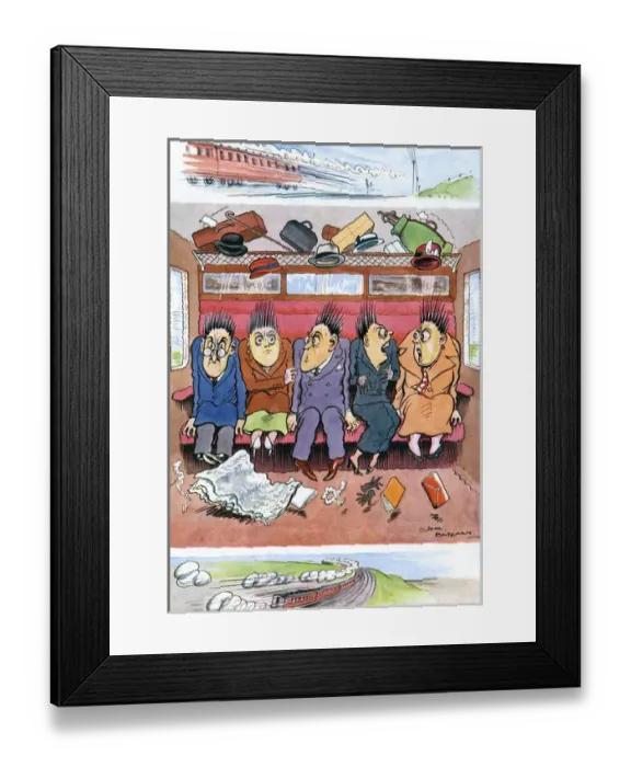 Framed Print : The Faster Train, by H. M. Bateman Framed Print : The Faster Train, by H. M. Bateman