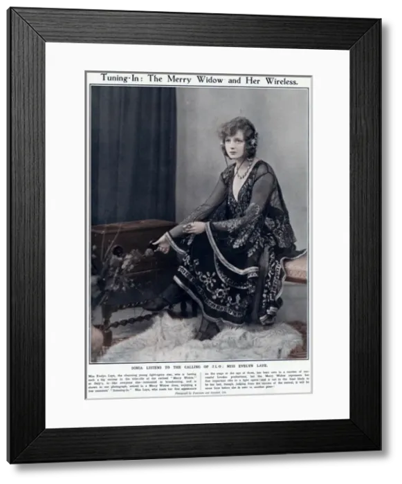 Framed Print : Evelyn Laye listening to music in 1923 Framed Print : Evelyn Laye listening to music in 1923