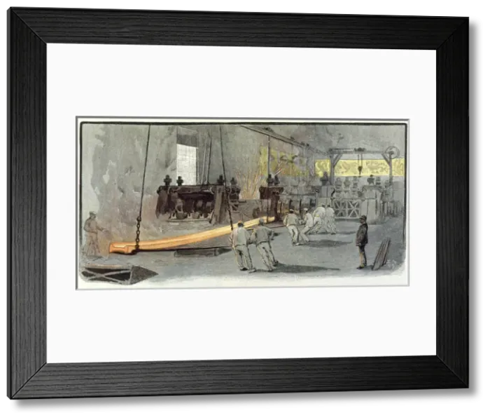 Framed Print : Steel Rolling Mill 1901 Framed Print : Steel Rolling Mill 1901